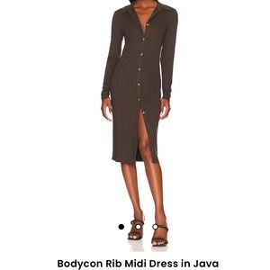Sanctuary Bodycon Rib Midi Dress (Size M)